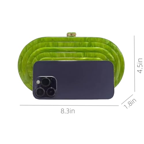 Image of Acrylic Evening Clutch Bag for Women Shell Shape Shoulder Crossbody Bag Glitter Marble Purse Handbag
