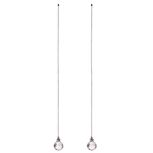 Clear Crystal Prism Ball 30Mm 2 Pieces Dazzling Crystal Ceiling Fan Pull Chain Pull Chain Extension With Connector For Ceiling Light Fan #TOP3