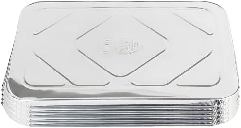 Heavy-Duty Silver Aluminum Lids For 8 lb. Oblong Pans - (Pack of 5) - Premium Quality - Perfect for Meal Prep, Catering & Events image 4