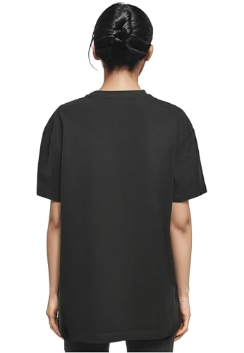 T-shirt Noir Femme Coupe Oversized Boyfriend Merchcode Brandalised Motif Boy with Teddy - 3
