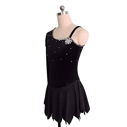 Vestidos De Patinação Artística, Terno De Dança De Ginástica De Strass De Manga Comprida Fora Do Omb