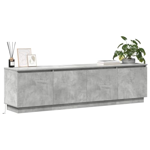 vidaXL Meuble TV Gris béton 180 x 38 x 49 cm Bois d'ingénierie, Solutions de Rangement Modernes, Meuble Mural rectangulaire, unité média compacte, mobilier...