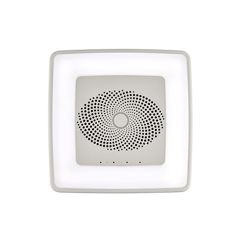 Image of Broan-NuTone VC110CCT Sensonic Alexa Voice Controlled Smart Exhaust Fan with Dimmable LED Light and Bluetooth Speakers, 110 CFM,White, 13.25 inchx13.25 inchx5.75 inch