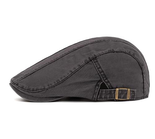 Image of Cotton Newsboy Cap,Breathable Ivy Gatsby Cabbie Beret Hat for Men's Women Driving Hunting Golf