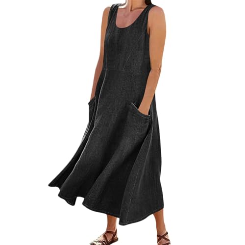 Robe d'été longue en jean avec poches pour un look confortable
