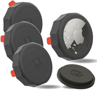 [4 Pack] IP68 Waterproof AirTag Case | Holder with Ultra Adhesive Sticker | AirTag Sticker Mount for Bike Remote Drone Car Luggage Hidden - Black