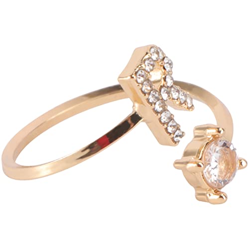 COLLBATH 1pc Adjustable Ring for Women Real Gold Ring Set Accessory for Engagement Anniversary Birthday Wedding