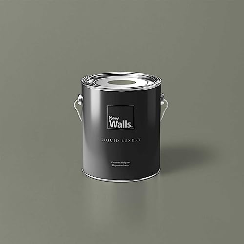 New Walls Peinture murale Premium Gris, Vert, Olive Liquid Luxury Peinture émulsion d'intérieur - 2,5 L