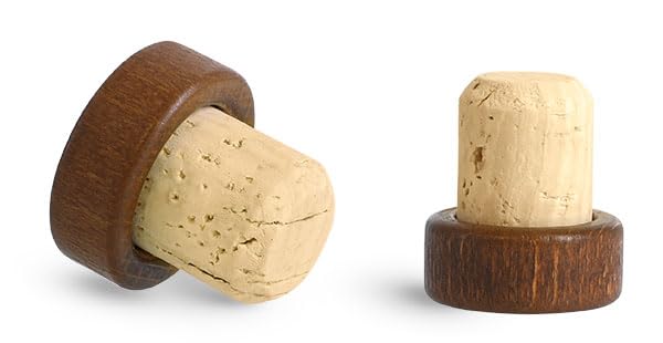 29 mm Cork Stoppers, Stained Wood Bar Tops w/Natural Corks