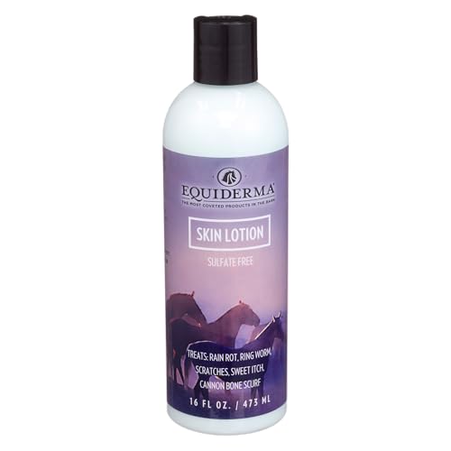 EQUIDERMA Horse Skin Lotion 16 oz | All-in-One Equine Skin Care for Cannon Bone Scurf Mane & Tail Itching Midline Irritation Dry Patches & Coat Health Support
