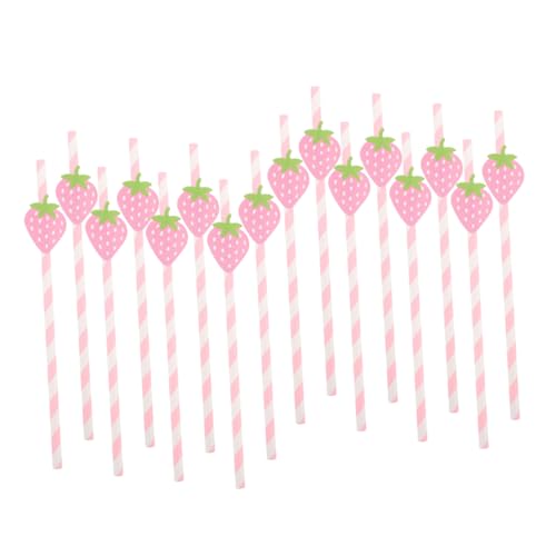 Pitillos de Papel Rosa a Rayas para Fiesta 50 pcs miniatura 1