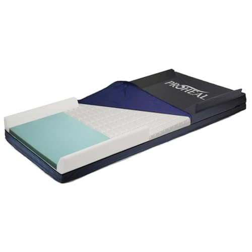 ProHeal Memory Foam Hospital Bed Mattress for Pressure Redistribution, Raised Rails - 36" x 80" x 6" x 3" Rails - Multi-Tiered Memory Foam - Moderate to High Bed Sore Treatment Mattresses