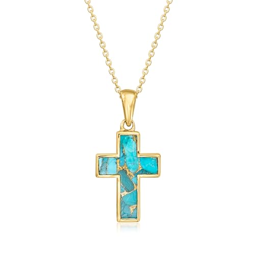 Ross-Simons Turquoise Cross Pendant...