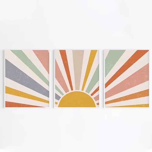 Impression toile soleil et arc-en-ciel pour chambre bébé