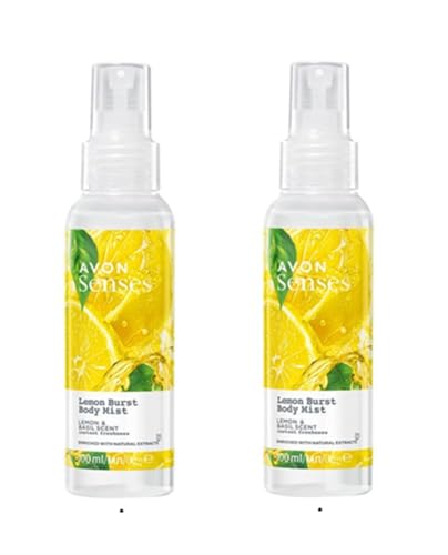 Image of Pack of 2 Senses Lemon Burst Body Mist a Lemon and Basil fragrance – 2 x 100ml by Avon.