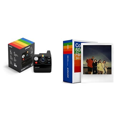 Polaroid - Now+ Gen3 - Cámara instantánea + Paquete Triple de Color (24 Fotos) - Negro