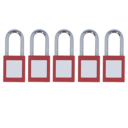 Aoaoy Luci in Nylon a Chiave, Blocco Cromato Placcato, Etichetta Scrivibile, 5 Blocchi di Tagout di Blocco Set per L'industria con una Chiave Opera Altri, Facile Identificare,