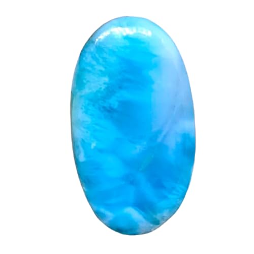 Larimar cabochon en vrac 34x19x5mm pierre gemme naturelle pour fabrication de collier DIY