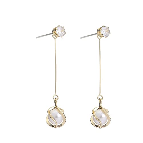 Boucles d'oreilles perles zircon anti-ternissement pour illuminer un visage fatigué