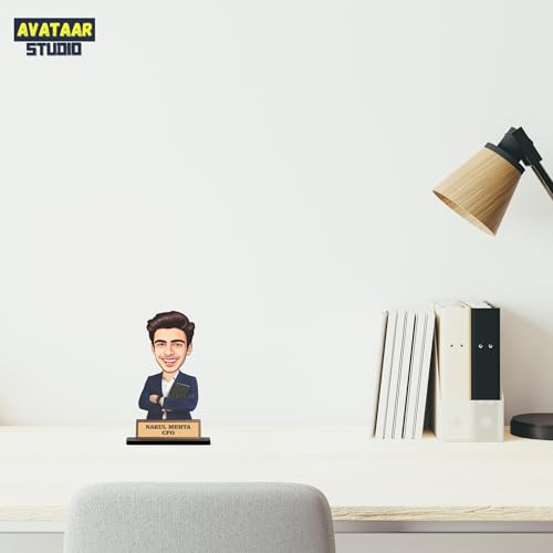 Image of Personalized IT Professional Caricature Gift Workaholic Desk Avatar Birthday Gift for Husband Boyfriend Friend Office Colleague Corporate Gift for Men (Corporate Man, 10 Inches)