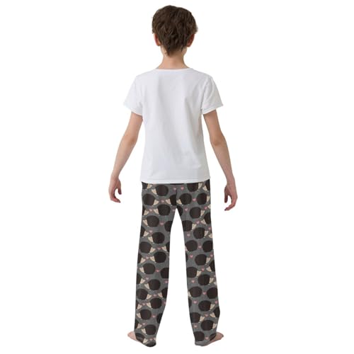 Cute Hedgehog Love Heart Boys Long Pants Soft Trousers Elastic Waist Kids Lounge Bottoms with Pockets S-XL3