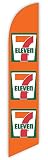 Advertising Feather Flag 12ft compatible with 7-Eleven 3 Logos (Orange) - Replacement Flag Only (without Poleset)