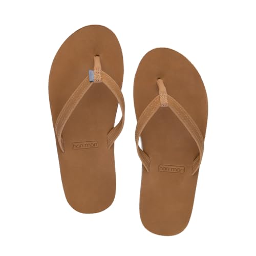Hari Mari- Fields- Women's Nubuck Leather Flip Flops with Colorful Outsole- No Break Ins, Firm Arch Support, and Beveled Edge to Reduce Tripping3