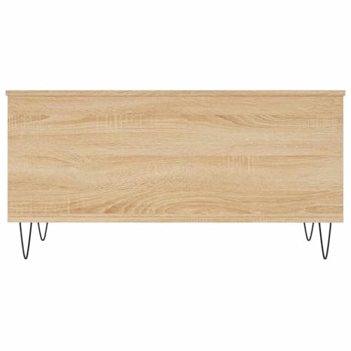 Table basse chêne Sonoma et métal design moderne ajustable