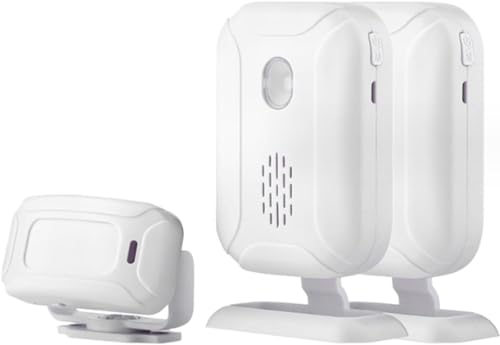 YOROXRG 感センサー チャイム 人感チャイムセット ドア窓チャイム ワイヤレスチャイム 赤外線センサー 防犯 インターホン ナイトライト 5つモード 4段階の音量 36種類の呼出音楽 1個送信機 1個受信機 (メインフレーム2台、センサー1台)