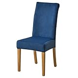 Lalluxy Velvet Chair Covers for Dining Chairs Set of 4, Stretchy Soft Parson Chair Covers Removable Washable Kitchen Dining Room Chair Slipcovers with Elastic for Universal Fit (New Navy)