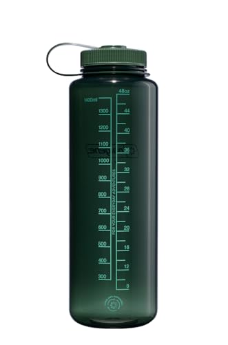 Nalgene Sustain Tritan-Wasserflasche aus BPA-freiem Material, hergestellt aus 50% Kunststoffabfällen (mit ISCC-zertifizierter Massenbilanz), 1,4 l, breite Öffnung, Jade, 48oz