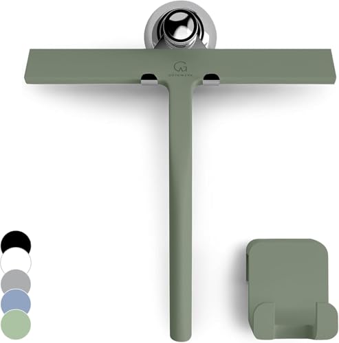Image of Gutewerk Shower Squeegee - Silicone, Hygienic for Bathroom, Screen & Window - 28 cm With Holder, No Drilling