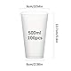 Xsdgi 100x 500ml Partybecher mit Deckel - Spülmaschinenfeste Plastikbecher für DIY-Cocktails | BPA-frei, -20℃ bis 100℃​