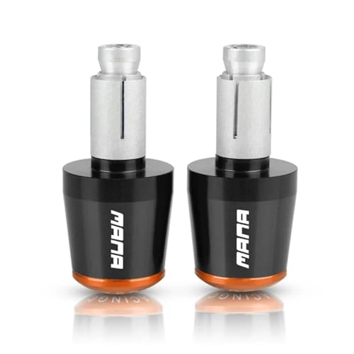 XIAOYANparts 7/8 "22mm Motorrad Lenker Griffe Enden Griff Bar Kappe End Stecker Für Aprilia MANA 850 GT(Black orange)