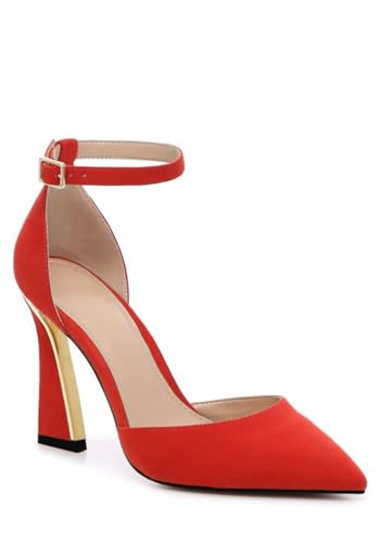Image of Juliet Holy Womens Pumps Point Closed Toe Heels Buckle Ankle Strap D'Orsay Heeled Sandals