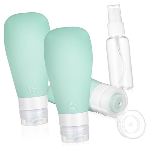Vaguelly 旅行用小型スプレーボトル 硅?製スクイズ容器点 グレーシリコンチューブ 透明ミスト噴霧ボトル 化粧品 シャンプー用携帯詰替容器