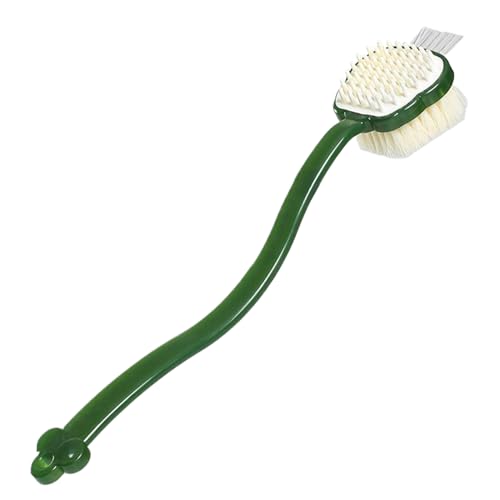 Cepillo de ducha, cepillo de ducha de mango largo para cuerpo, herramienta de baño de espuma en lados con agujero para colgar para gimnasio, dormitorio, baño, apartamento de viaje