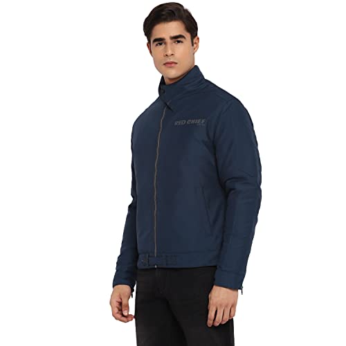 Image of Red Chief Men Teal Full Sleeve Solid Regular Fit Polyester Standard Length Casual Jacket