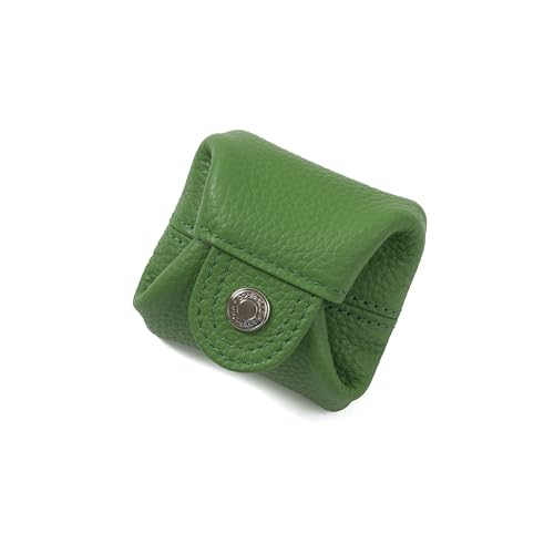 Image of Cockatoo Genuine Leather Coin Pouch Change Holder, Mini Snap Pocket Wallet for Men Women (Verdant, Small)