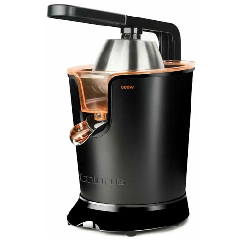 Taurus Easy Press 600 - Exprimidor eléctrico de palanca. 600W. Motor AC. 2 conos para todos los...