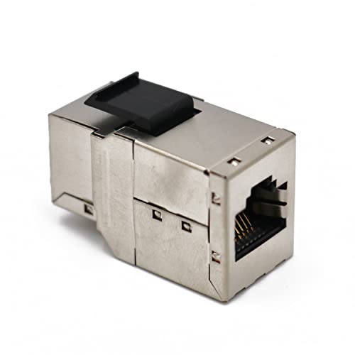Conector Keystone Blindado ETS Cat6A RJ45 F-F para Patch Panel miniatura 2