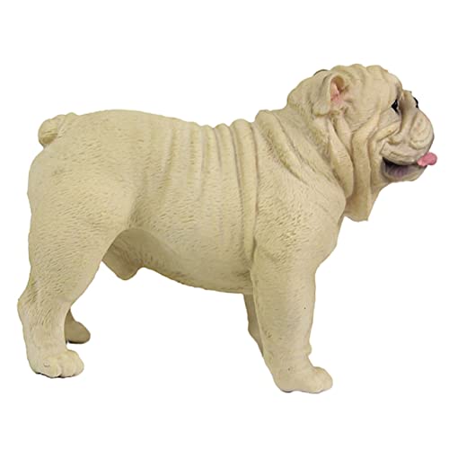 TOPBATHY Adornos para Perros Juguetes Perro Toro Accesorios Bulldog Frances Bulldog francés Dog Toys Decoración de Animal Figuras de Perros Juguete de Perro para el plastico Beige