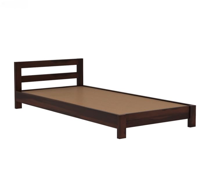 Image of Sheesham Wood Low Height Double Size Bed Without Storage Wooden Double Bed Cot Palang for Bedroom Living Room Furniture (Honey Finish) Mattress Size 4X6.5