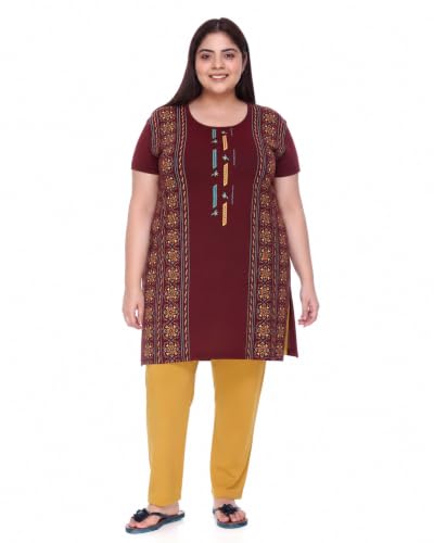 Image of In Love Women's Plus Size Printed Cotton Long-Line T-Shirt with Pocket | Cotton fabric - soft longline T-shirt with easy plus-size fit