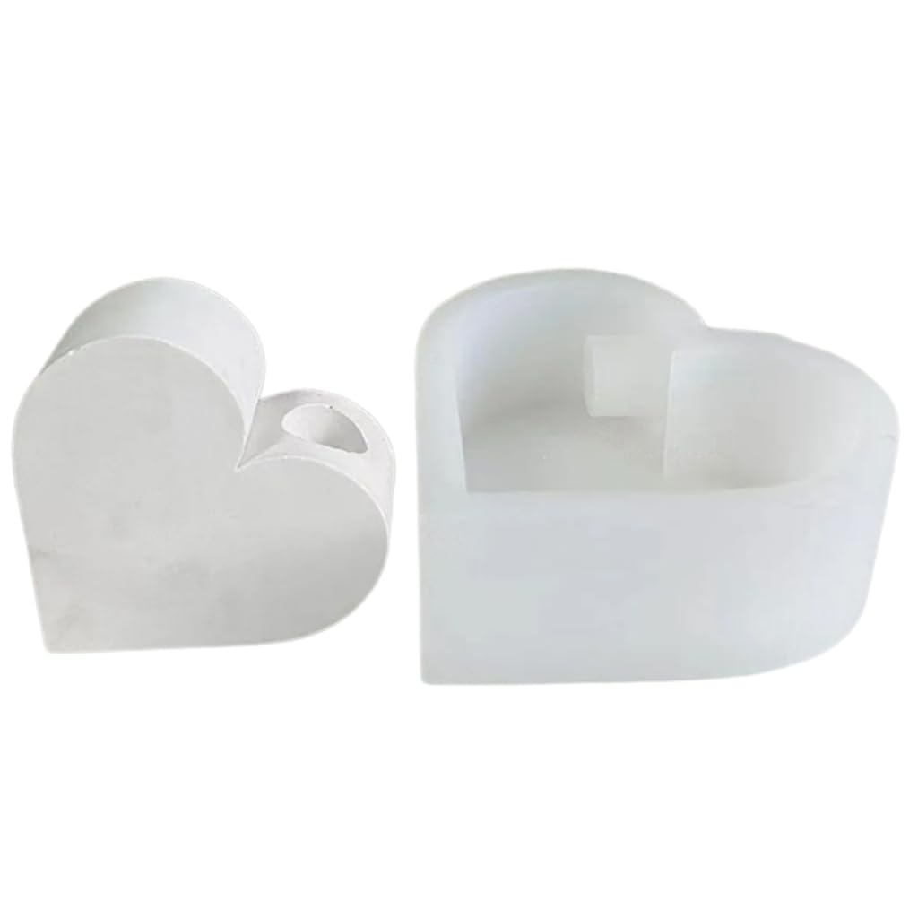 Moule silicone bougeoir cœur anti adhésif gypse facile