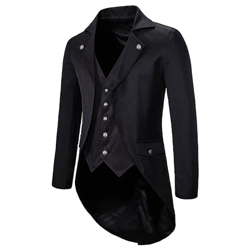 Mens Tails Slim Fit Tailcoat Dress Coat Gothic Tailcoat Tuxedo Jacket Dinner Party Wedding Blazer Suit Jacket