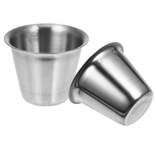 Cabilock Eleganti Tazze Per Salsa in Acciaio Inossidabile Mini Ciotole Per Condimenti Per Spuntini Condimenti Per Insalata Ketchup Articoli Essenziali Per Picnic