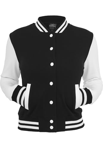 Urban Classics Damen Ladies 2-Tone College Sweatjacket, Blk/White, S, TB218