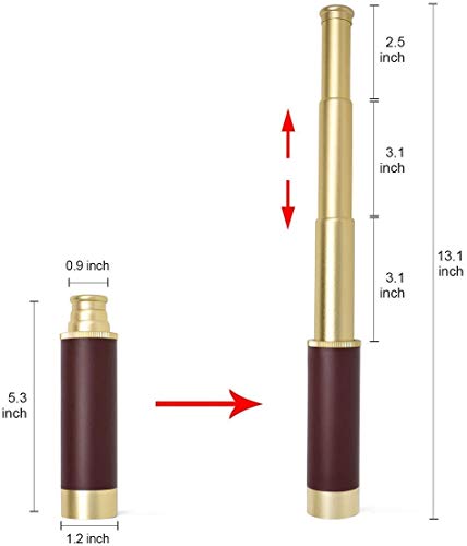Retro-Pirate-Telescope-Spyglass-for-Kids-Adults-Portable-Collapsible-Handheld-Telescope-Monocular-Zoomable-25x30-Survival-Gear-Compass-Pocket-Military-Compass-for-Outdoor-Camping-Hiking-Boating