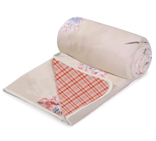 Image of Homestan Reversible All Season Cotton Feel Dohar for Single Bed,Soft Light Weight AC Blanket /Comforter for Summer /Winter /Monsoon (58x86 Inches, Spring Plaid)